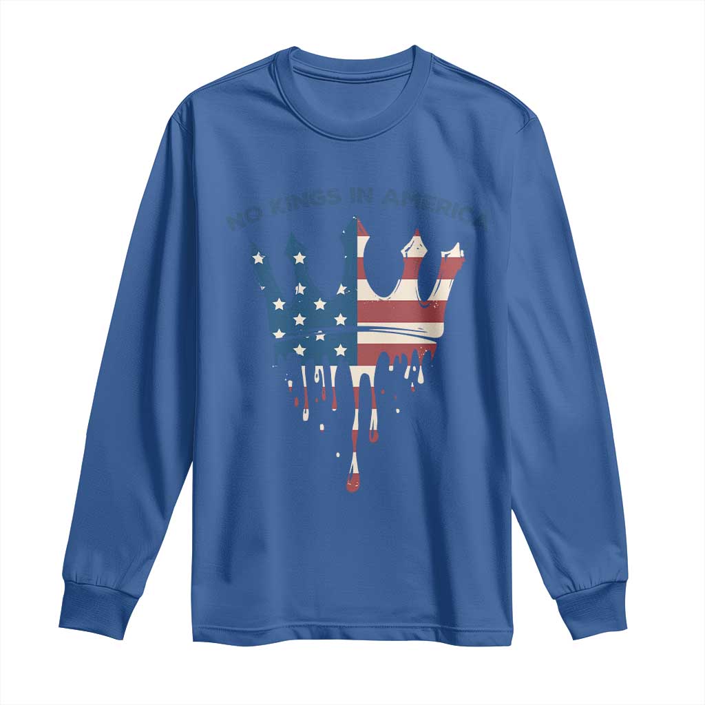 No Kings In America Long Sleeve Shirt Dripping Crown