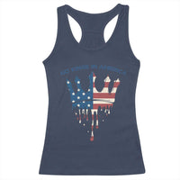 No Kings In America Racerback Tank Top Dripping Crown