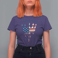 No Kings In America T Shirt For Women Dripping Crown