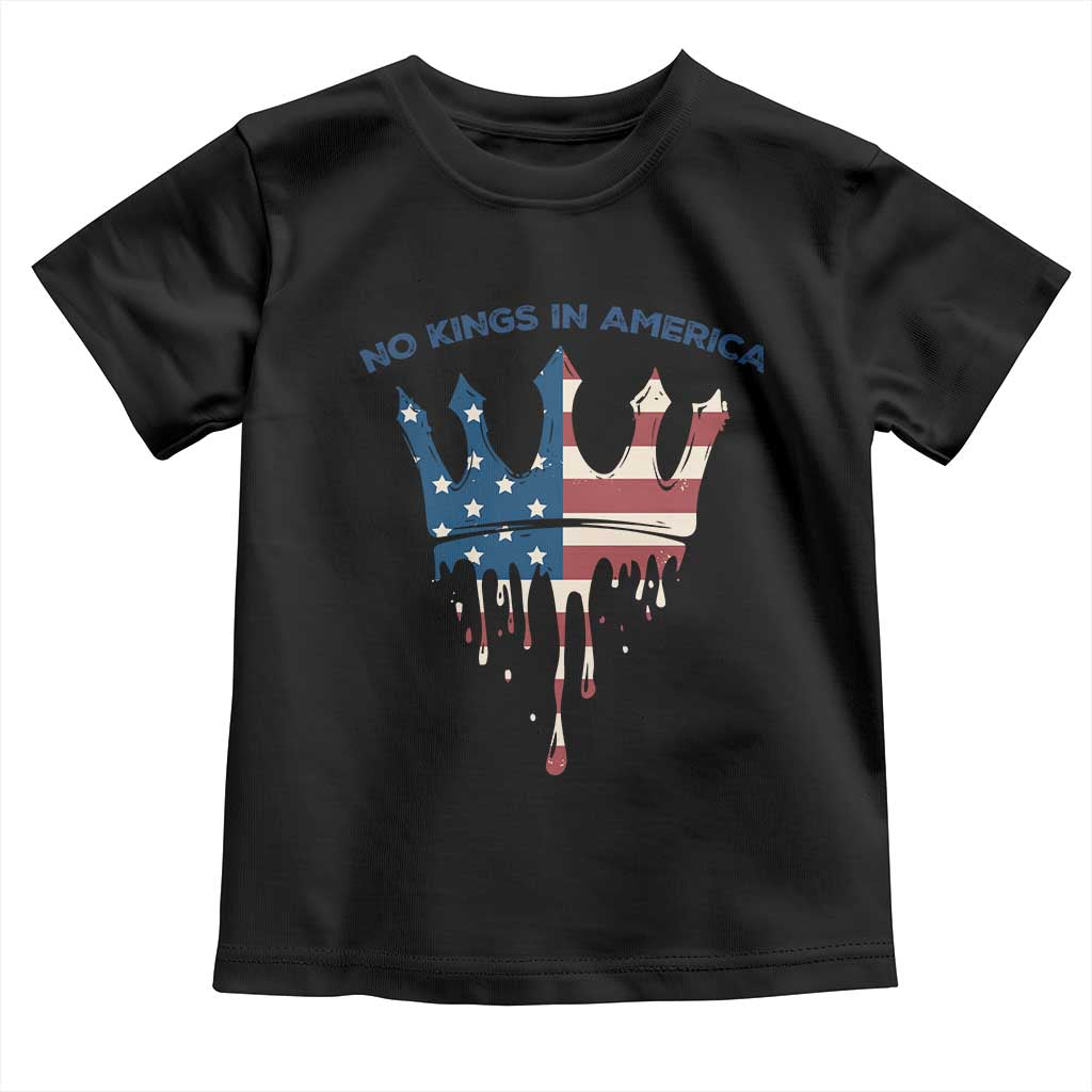 No Kings In America Toddler T Shirt Dripping Crown