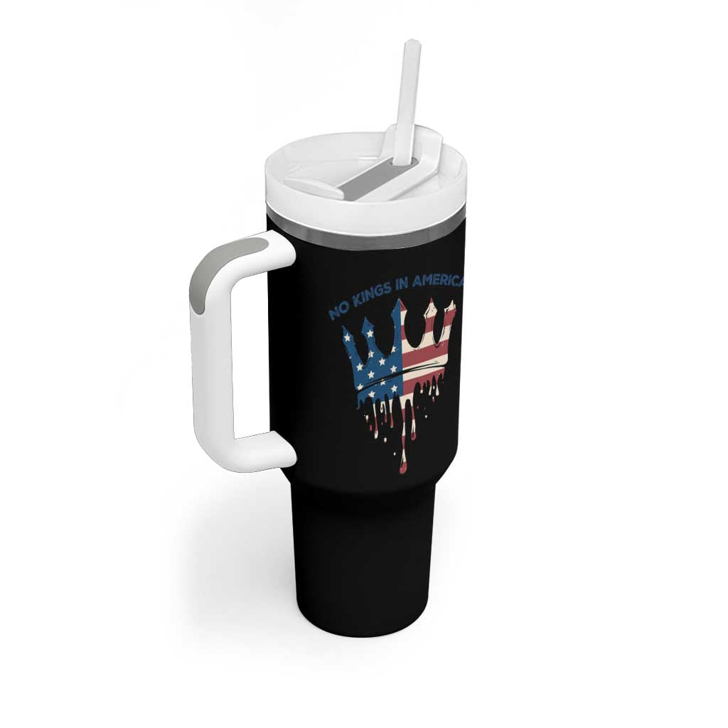 No Kings In America Tumbler With Handle Dripping Crown