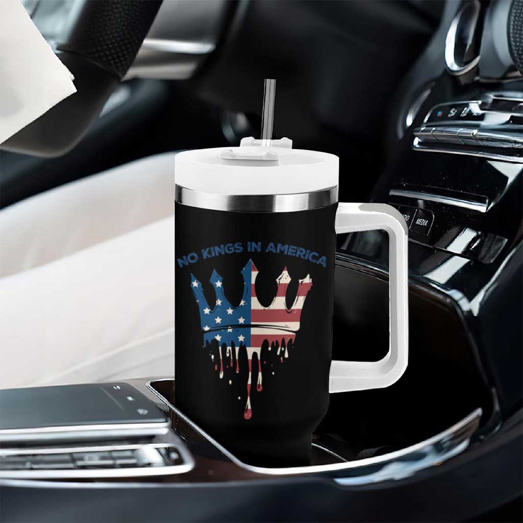 No Kings In America Tumbler With Handle Dripping Crown