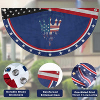 No Kings In America Dripping Crown Patriotic Fan Flag