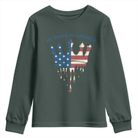 No Kings In America Youth Sweatshirt Dripping Crown
