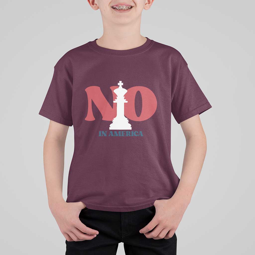 No Kings In America Chess T Shirt For Kid White King