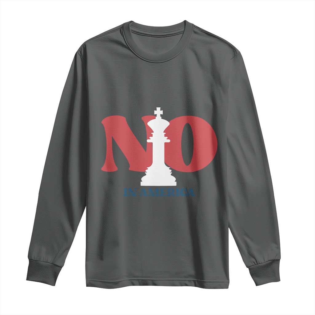 No Kings In America Chess Long Sleeve Shirt White King