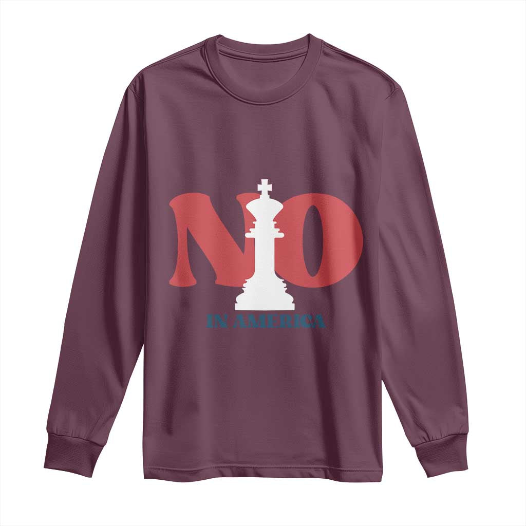 No Kings In America Chess Long Sleeve Shirt White King