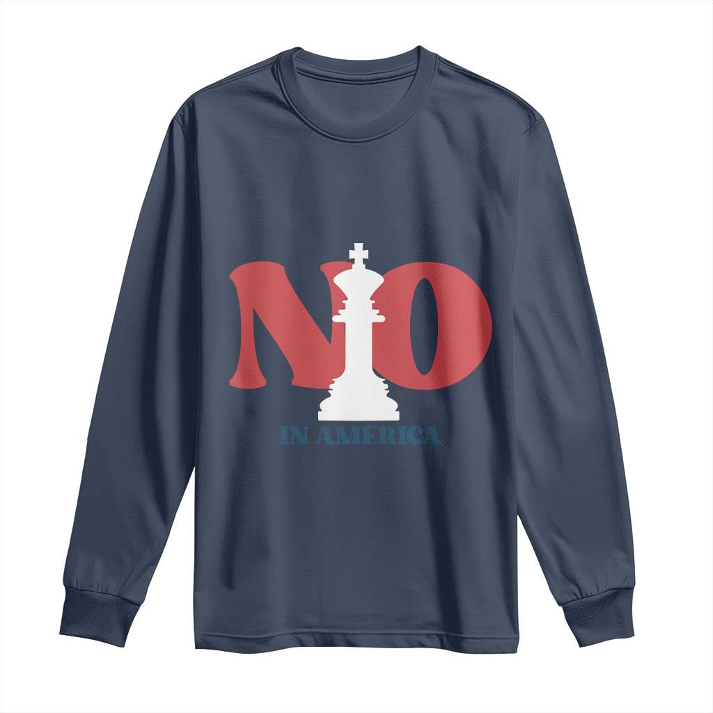No Kings In America Chess Long Sleeve Shirt White King