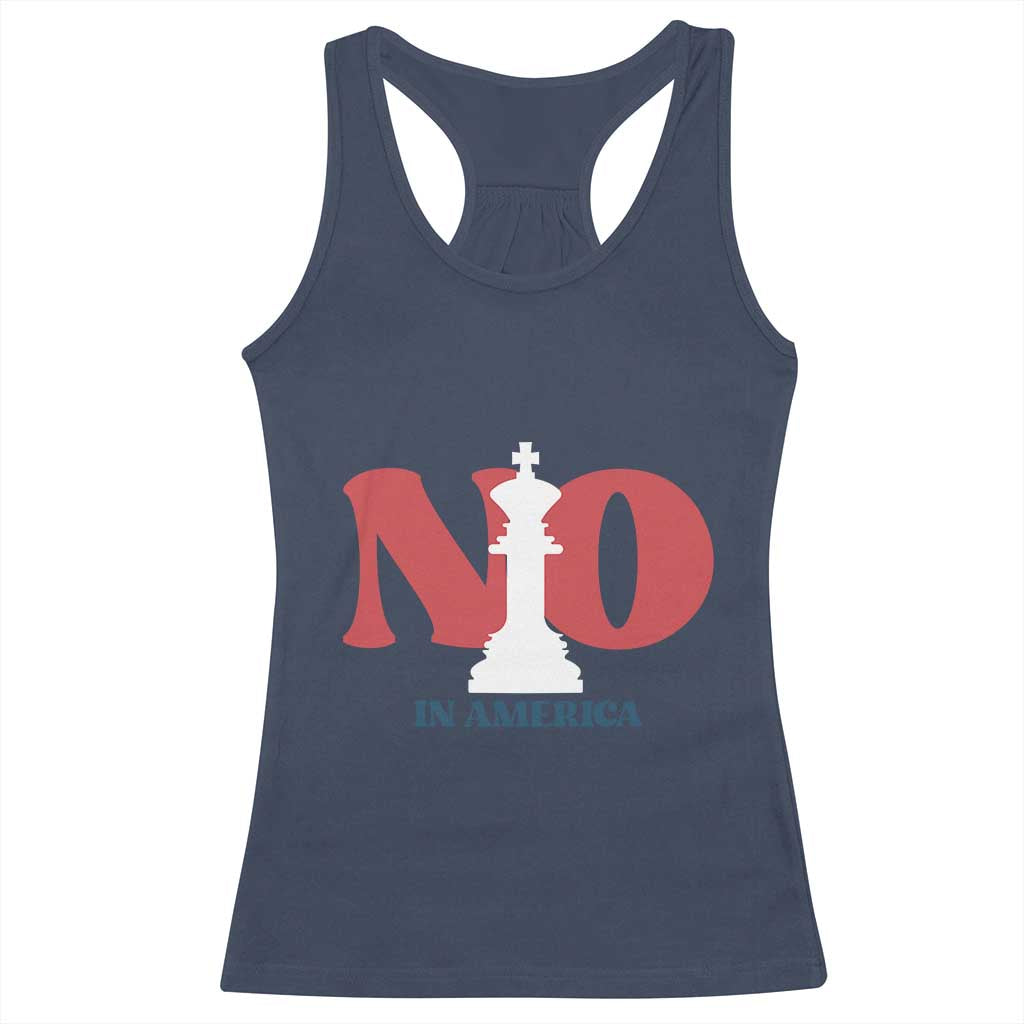 No Kings In America Chess Racerback Tank Top White King
