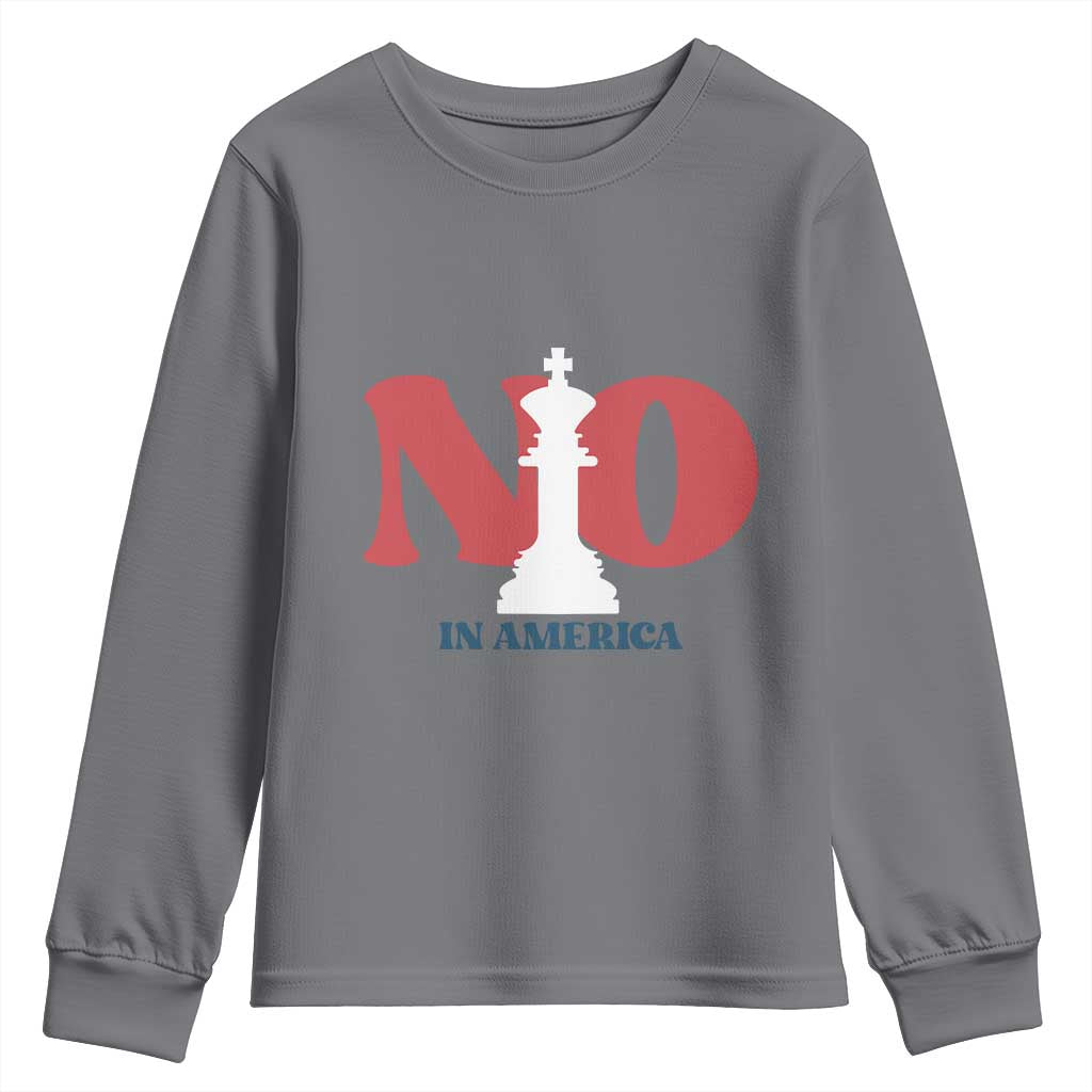 No Kings In America Chess Youth Sweatshirt White King