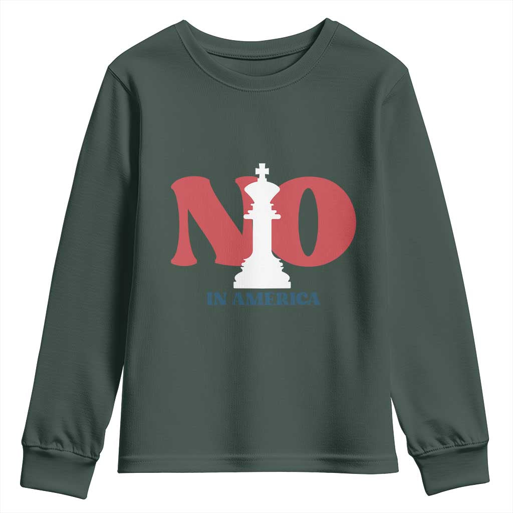 No Kings In America Chess Youth Sweatshirt White King