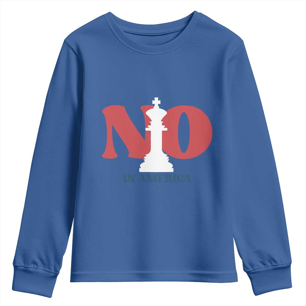 No Kings In America Chess Youth Sweatshirt White King