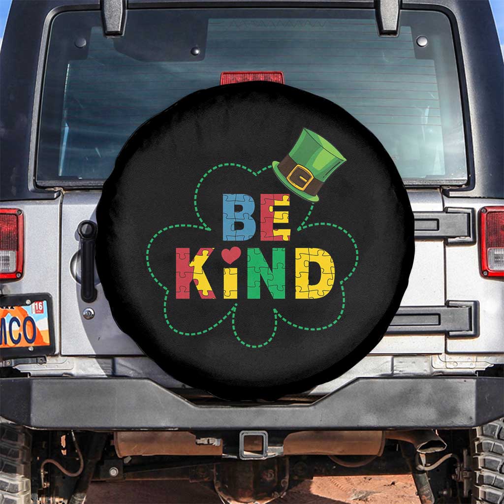 Lucky Shamrock Be Kind Spare Tire Cover Autism Leprechaun St Patricks Day
