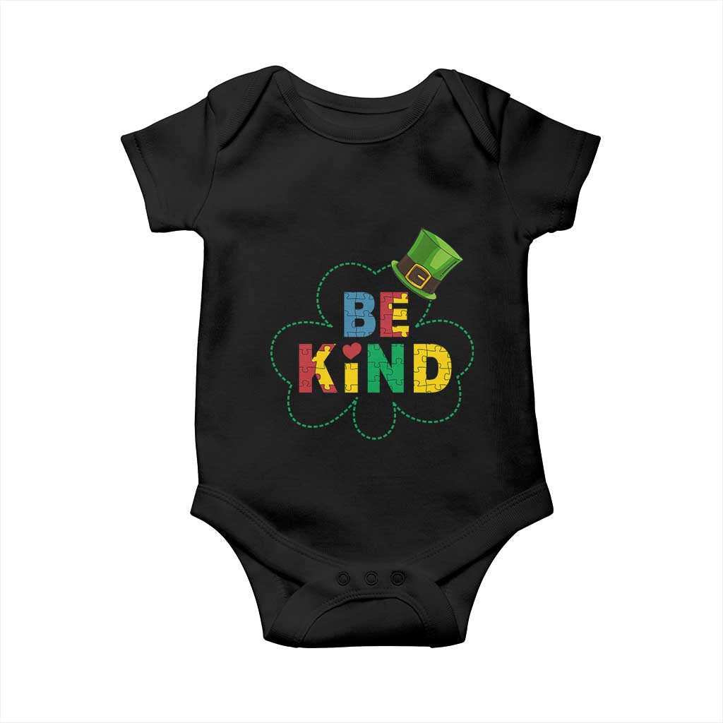 Lucky Shamrock Be Kind Baby Onesie Autism Leprechaun St Patricks Day
