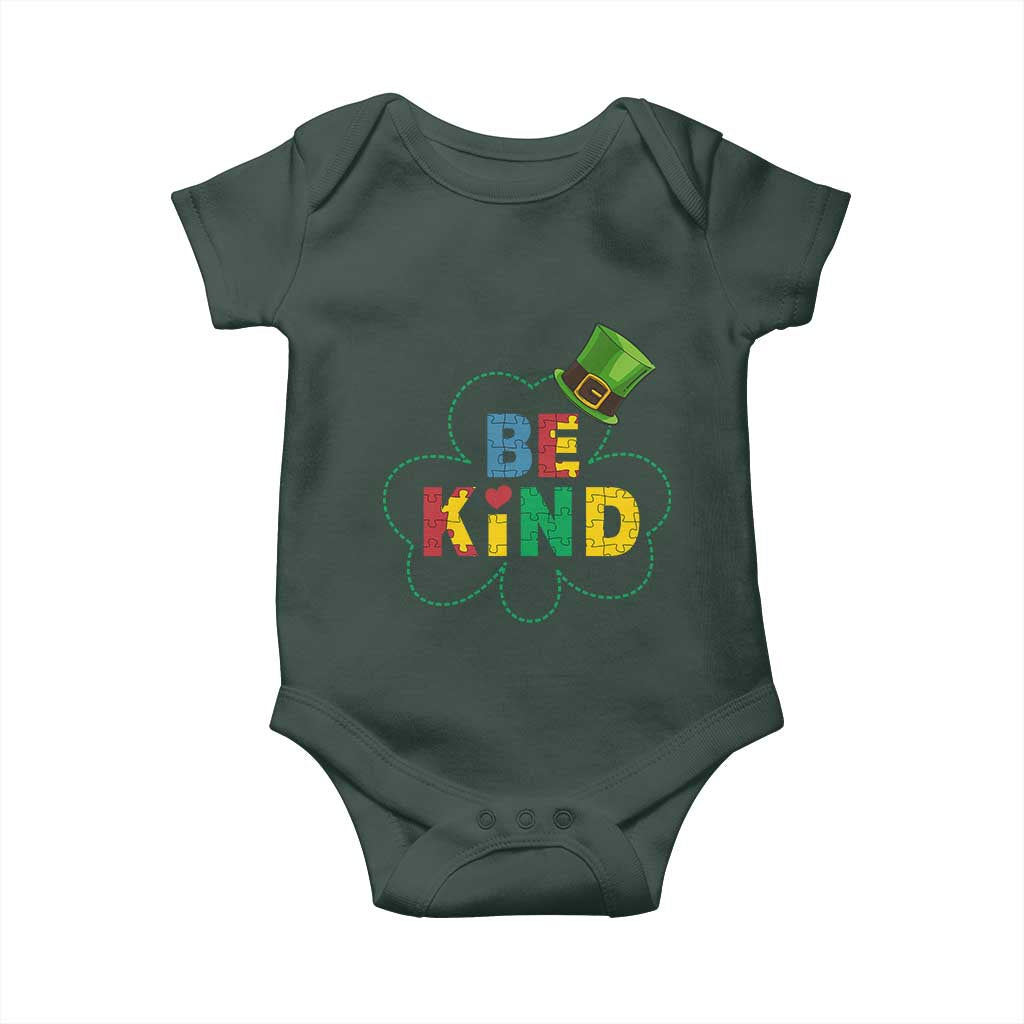 Lucky Shamrock Be Kind Baby Onesie Autism Leprechaun St Patricks Day