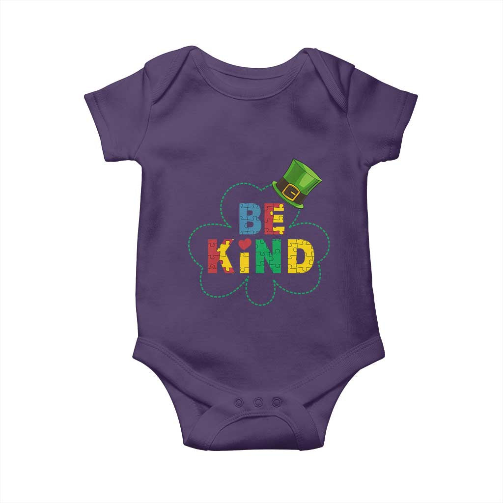 Lucky Shamrock Be Kind Baby Onesie Autism Leprechaun St Patricks Day