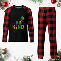 Lucky Shamrock Be Kind Plaid Pajama Set Autism Leprechaun St Patricks Day - Wonder Print Shop