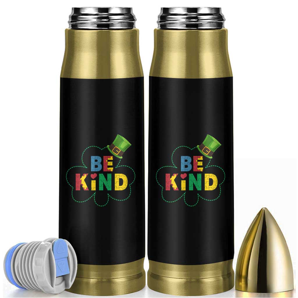 Lucky Shamrock Be Kind Bullet Tumbler Autism Leprechaun St Patricks Day
