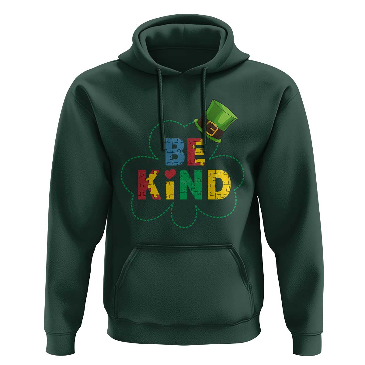Lucky Shamrock Be Kind Hoodie Autism Leprechaun St Patricks Day
