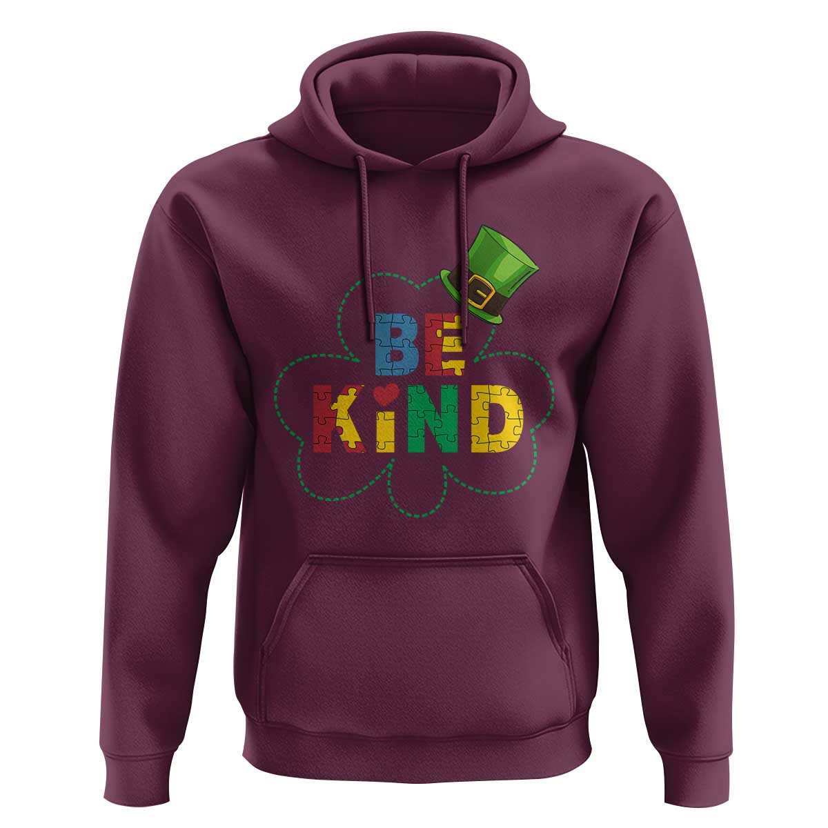 Lucky Shamrock Be Kind Hoodie Autism Leprechaun St Patricks Day