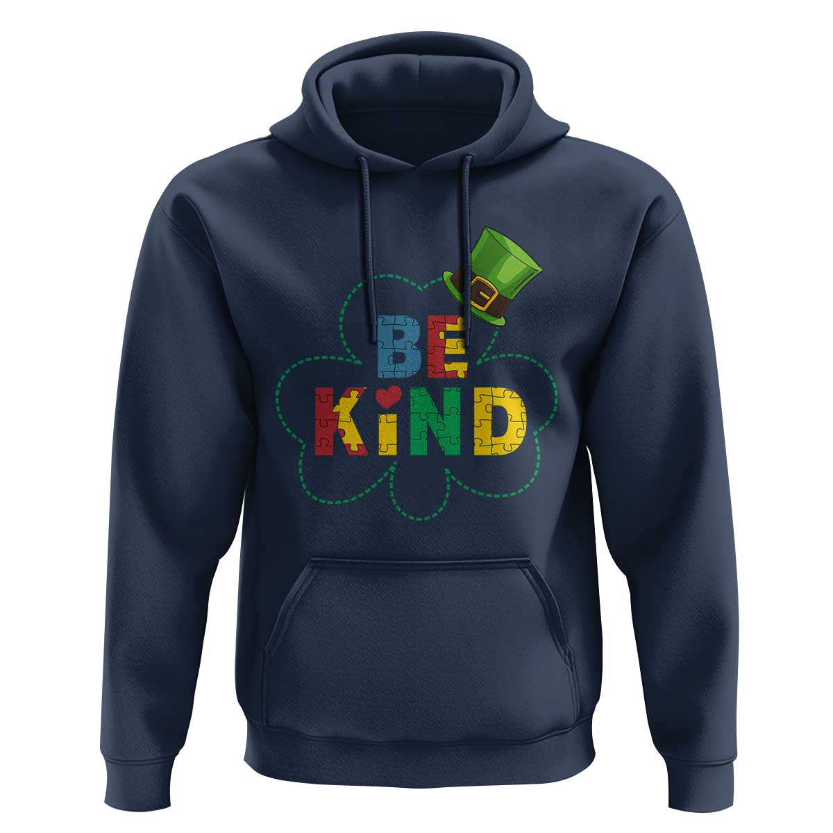 Lucky Shamrock Be Kind Hoodie Autism Leprechaun St Patricks Day