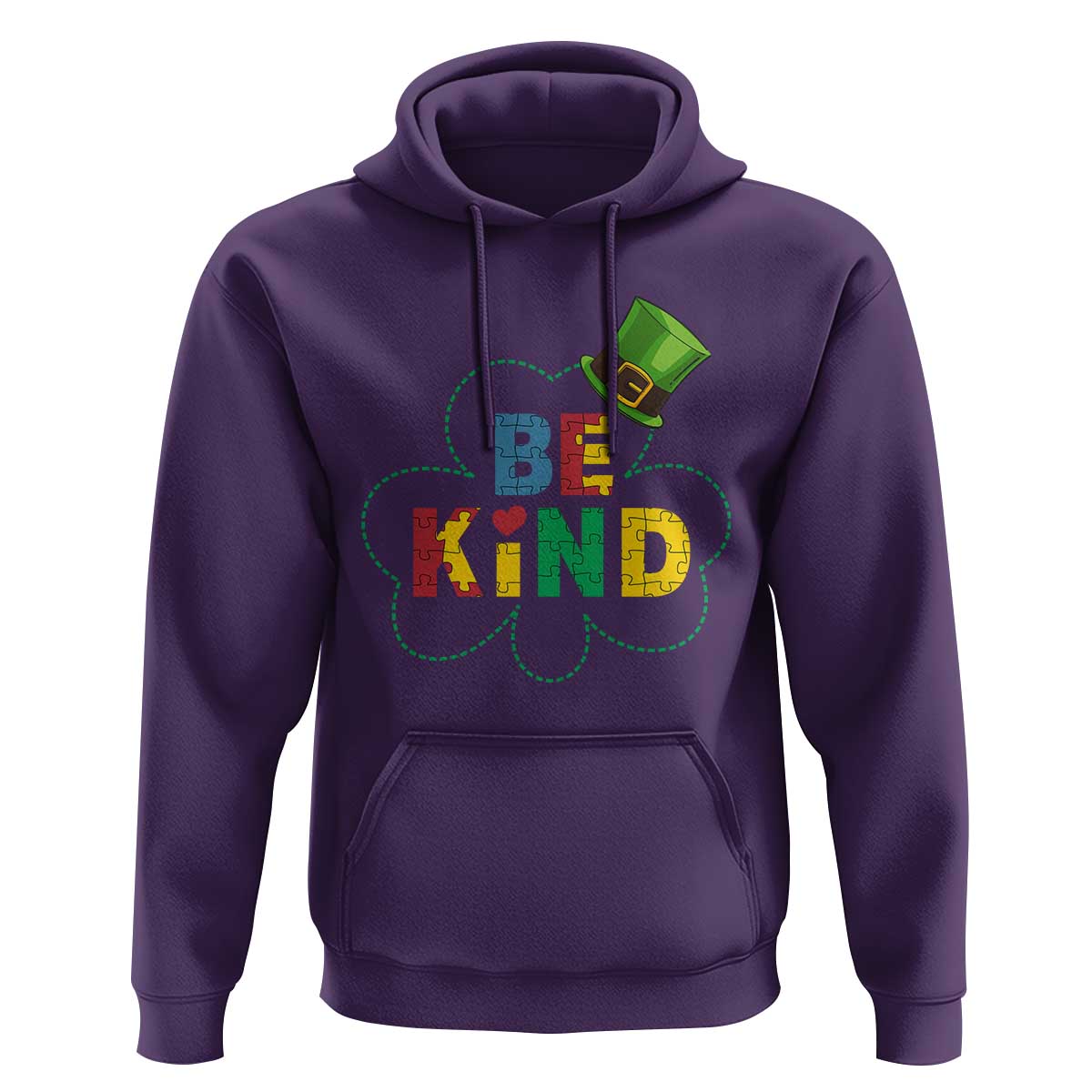 Lucky Shamrock Be Kind Hoodie Autism Leprechaun St Patricks Day