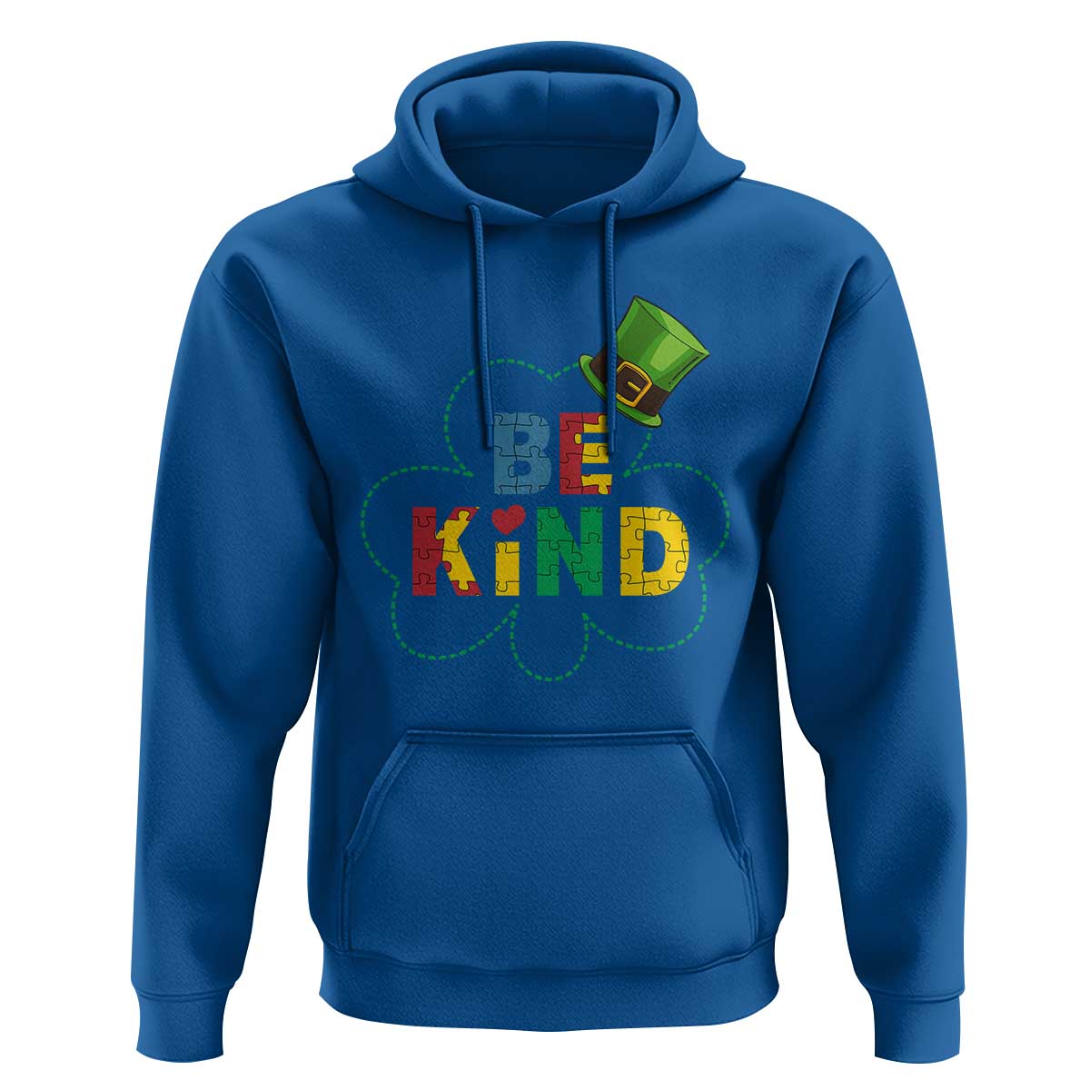 Lucky Shamrock Be Kind Hoodie Autism Leprechaun St Patricks Day