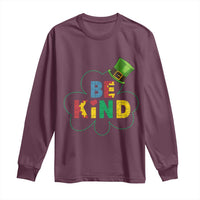 Lucky Shamrock Be Kind Long Sleeve Shirt Autism Leprechaun St Patricks Day
