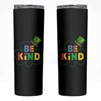 Lucky Shamrock Be Kind Skinny Tumbler Autism Leprechaun St Patricks Day