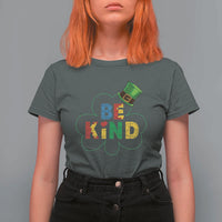 Lucky Shamrock Be Kind T Shirt For Women Autism Leprechaun St Patricks Day