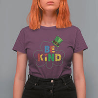 Lucky Shamrock Be Kind T Shirt For Women Autism Leprechaun St Patricks Day