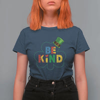 Lucky Shamrock Be Kind T Shirt For Women Autism Leprechaun St Patricks Day