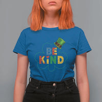 Lucky Shamrock Be Kind T Shirt For Women Autism Leprechaun St Patricks Day