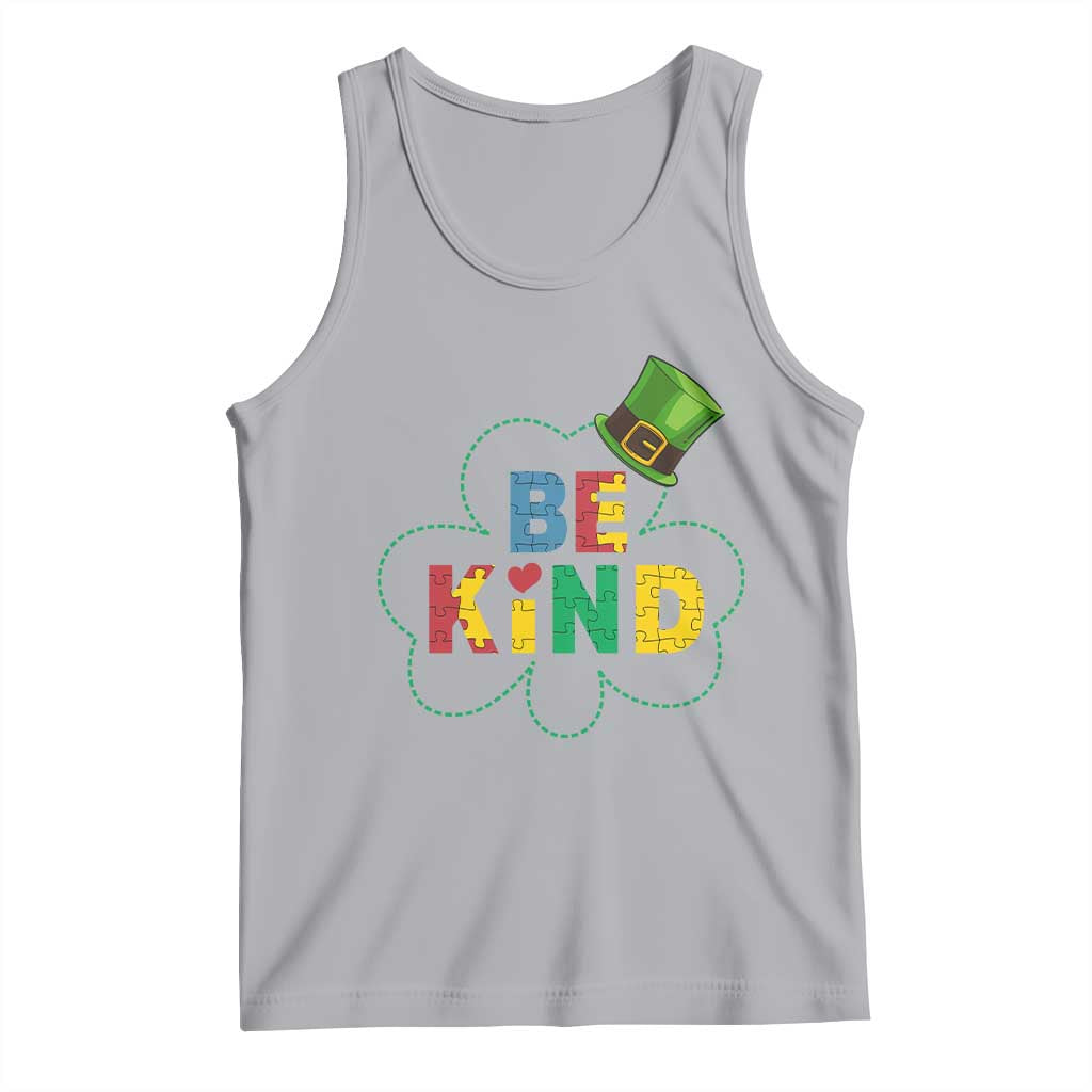 Lucky Shamrock Be Kind Tank Top Autism Leprechaun St Patricks Day