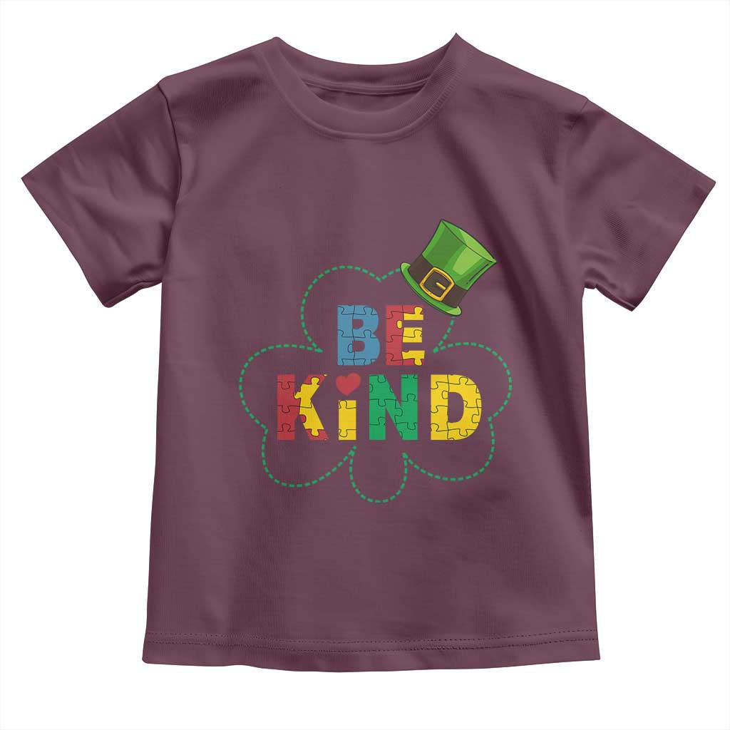 Lucky Shamrock Be Kind Toddler T Shirt Autism Leprechaun St Patricks Day