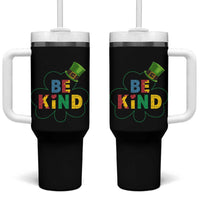 Lucky Shamrock Be Kind Tumbler With Handle Autism Leprechaun St Patricks Day