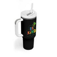 Lucky Shamrock Be Kind Tumbler With Handle Autism Leprechaun St Patricks Day