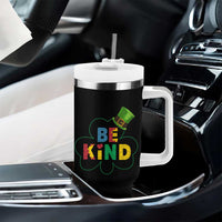 Lucky Shamrock Be Kind Tumbler With Handle Autism Leprechaun St Patricks Day