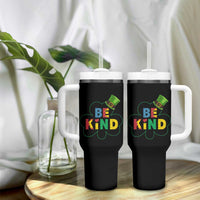 Lucky Shamrock Be Kind Tumbler With Handle Autism Leprechaun St Patricks Day