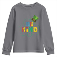 Lucky Shamrock Be Kind Youth Sweatshirt Autism Leprechaun St Patricks Day