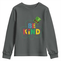 Lucky Shamrock Be Kind Youth Sweatshirt Autism Leprechaun St Patricks Day