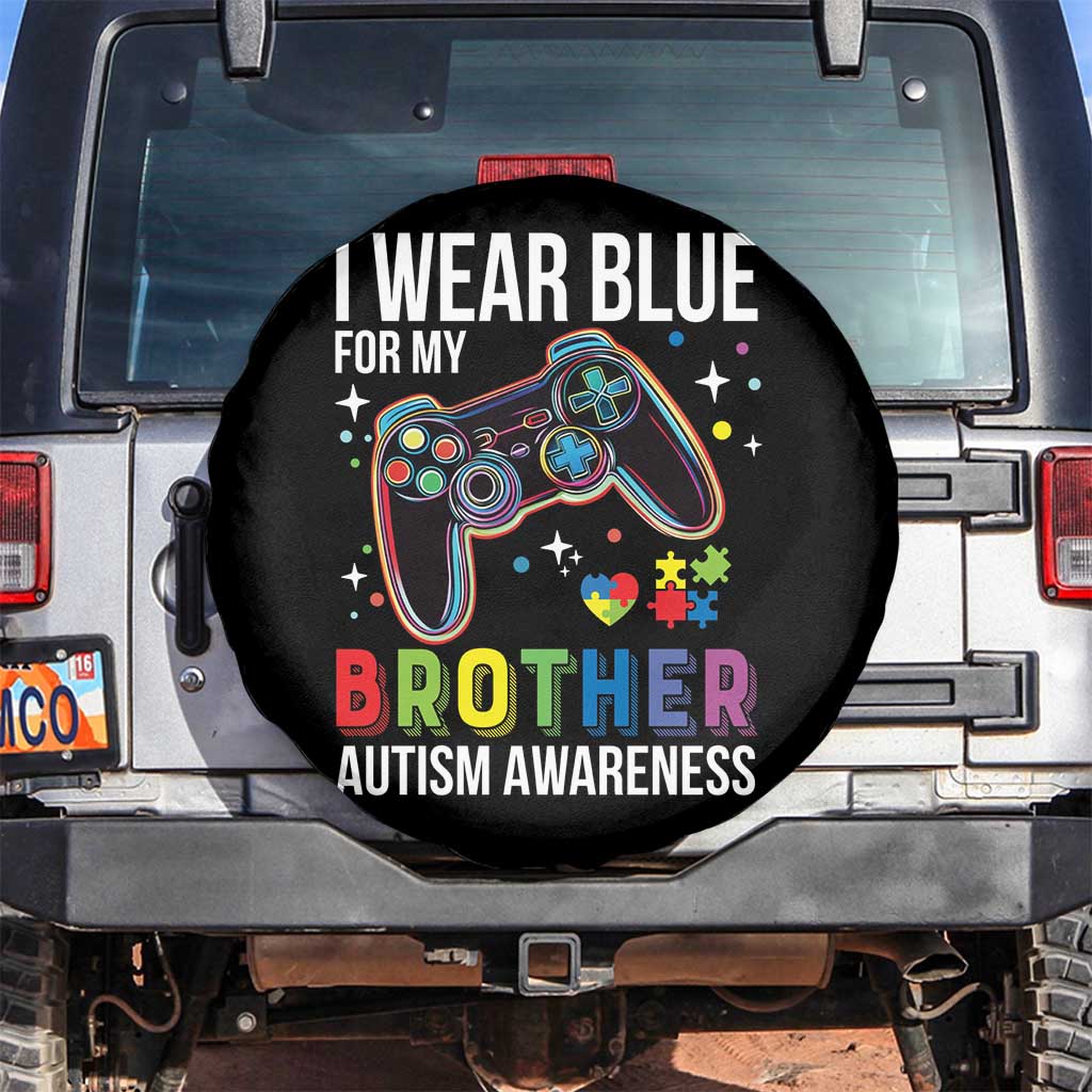 Autism Awareness Gamer Spare Tire Cover I Wear Blue for My Brother Video Game Family Support