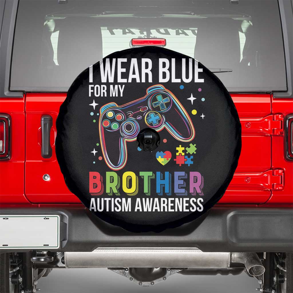 Autism Awareness Gamer Spare Tire Cover I Wear Blue for My Brother Video Game Family Support