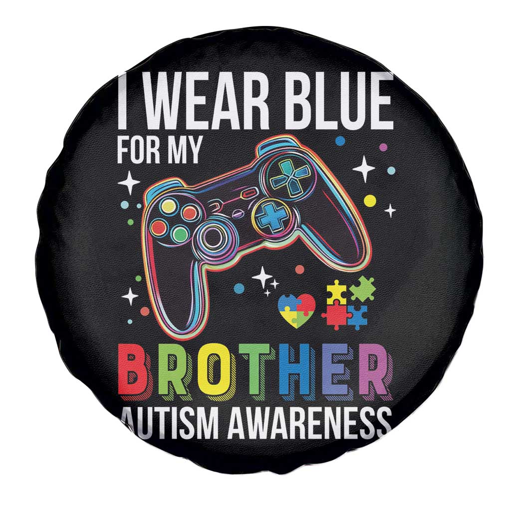 Autism Awareness Gamer Spare Tire Cover I Wear Blue for My Brother Video Game Family Support