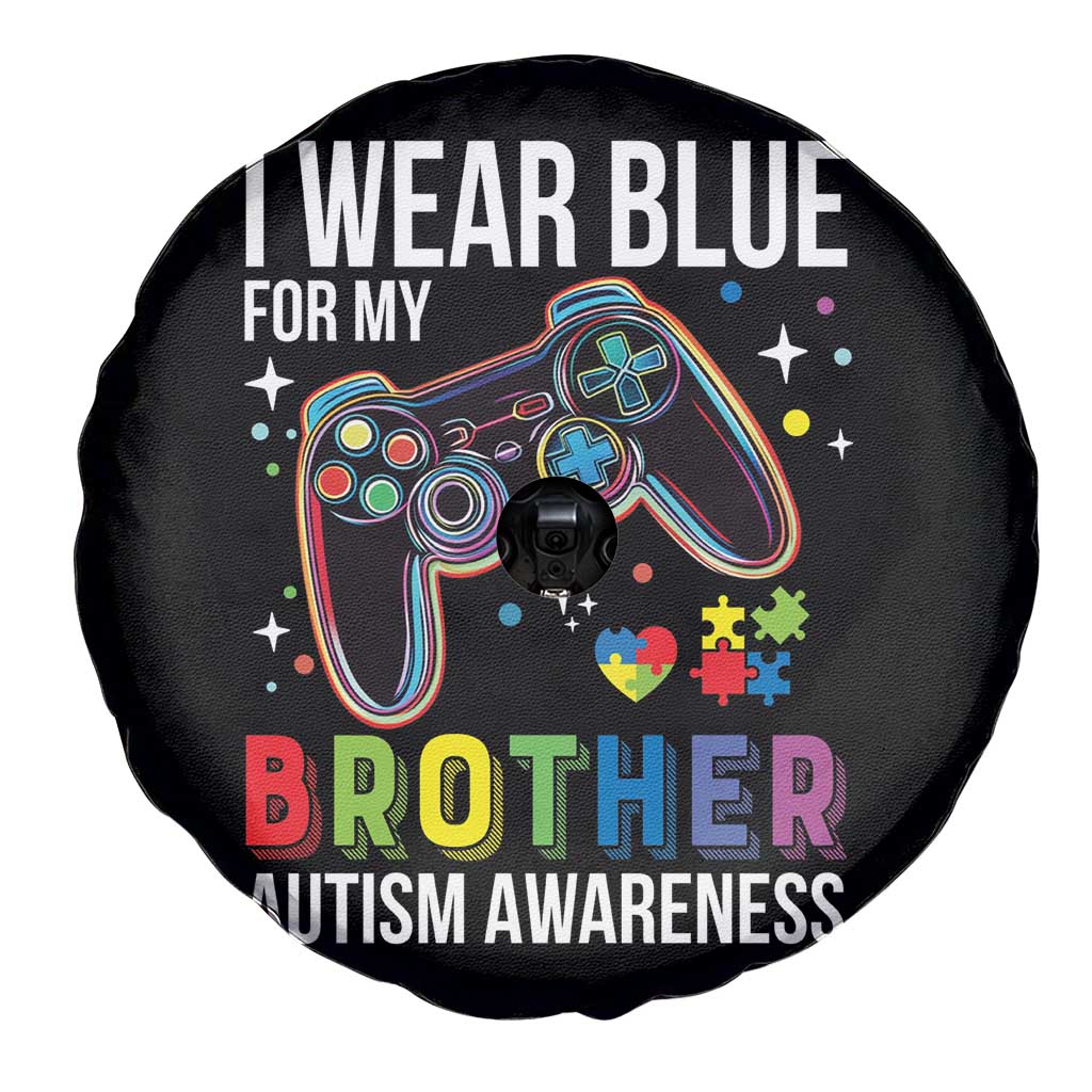 Autism Awareness Gamer Spare Tire Cover I Wear Blue for My Brother Video Game Family Support