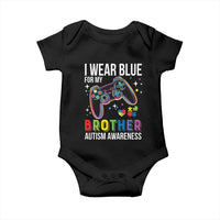Autism Awareness Gamer Baby Onesie I Wear Blue for My Brother Video Game Family Support