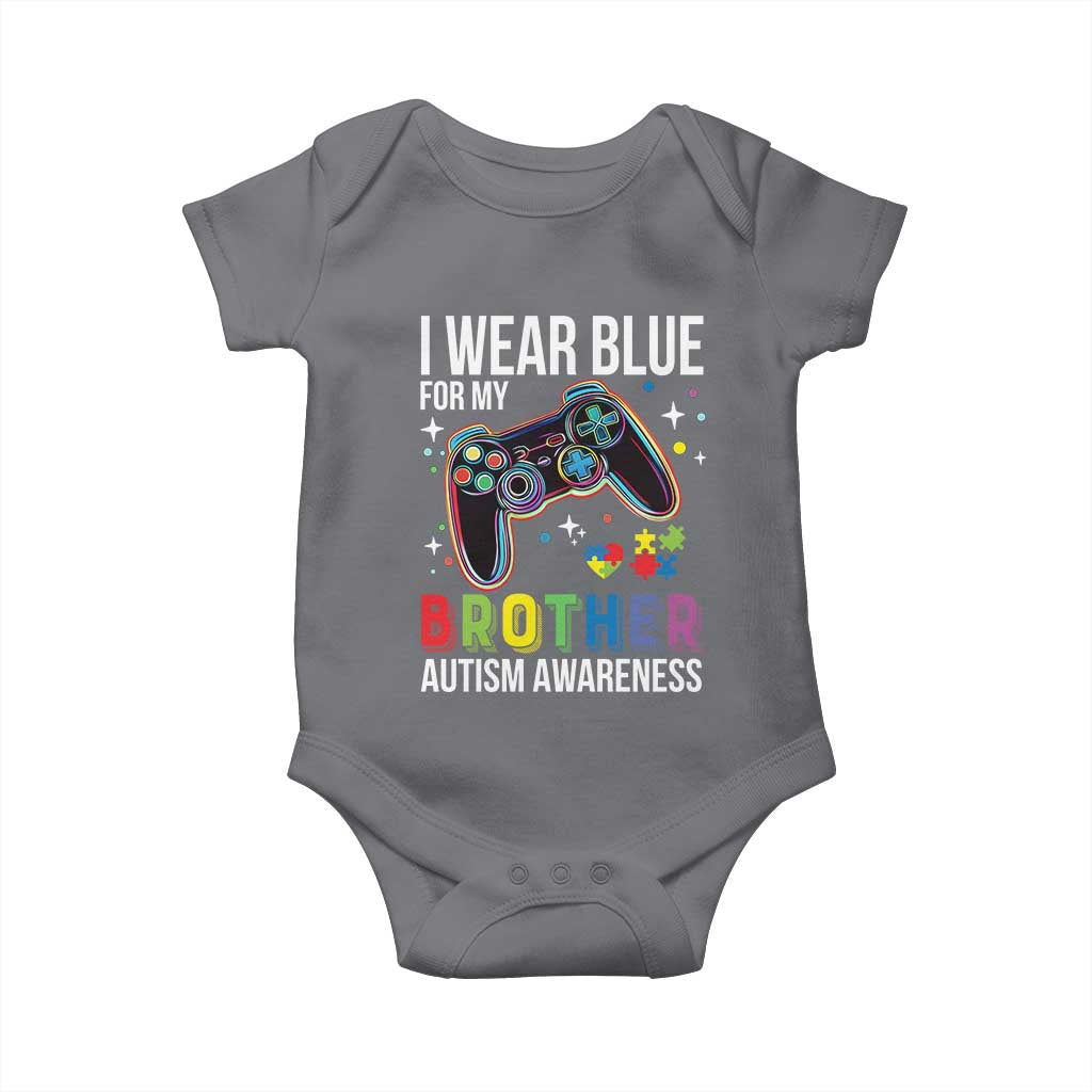 Autism Awareness Gamer Baby Onesie I Wear Blue for My Brother Video Game Family Support