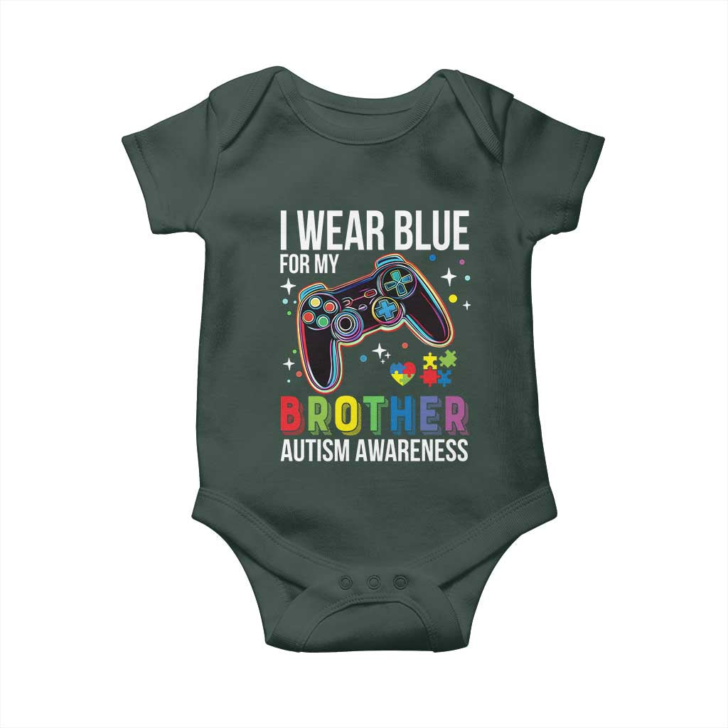 Autism Awareness Gamer Baby Onesie I Wear Blue for My Brother Video Game Family Support