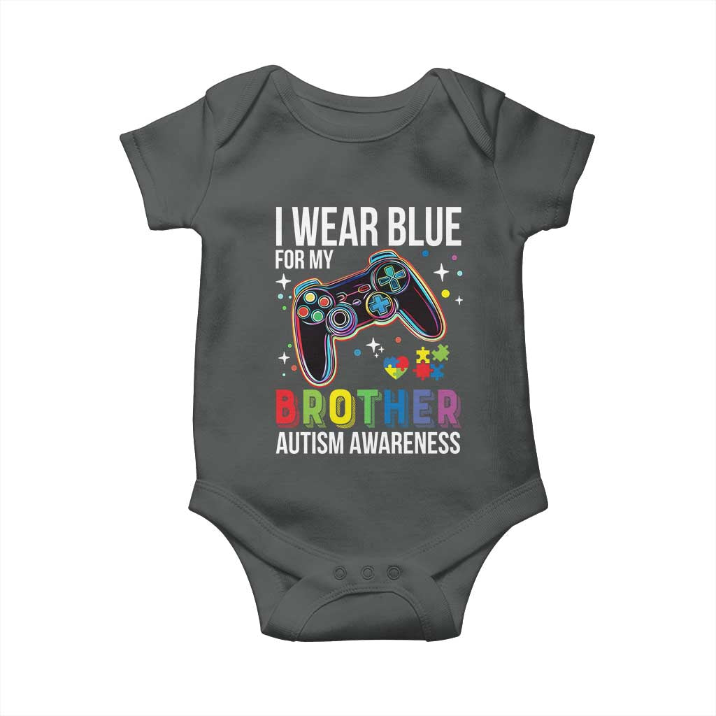 Autism Awareness Gamer Baby Onesie I Wear Blue for My Brother Video Game Family Support