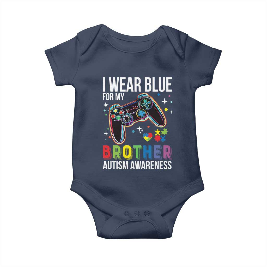 Autism Awareness Gamer Baby Onesie I Wear Blue for My Brother Video Game Family Support